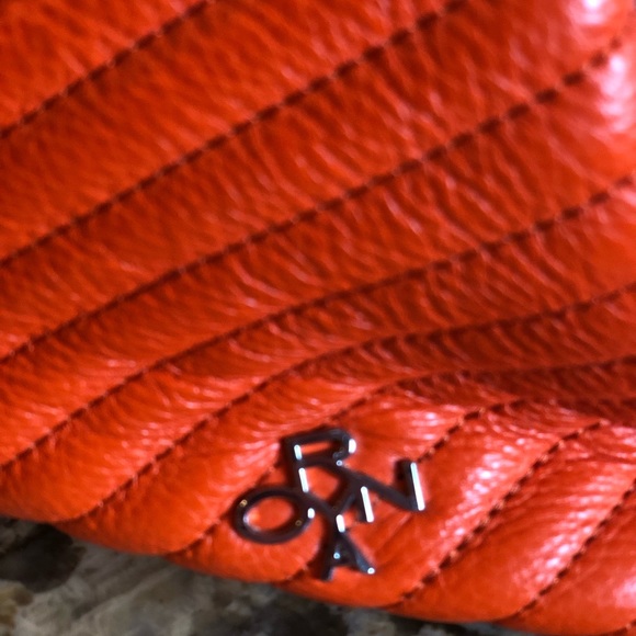 orYANY Orange Leather Women's Shoulder Handbag with strap - Picture 4 of 16